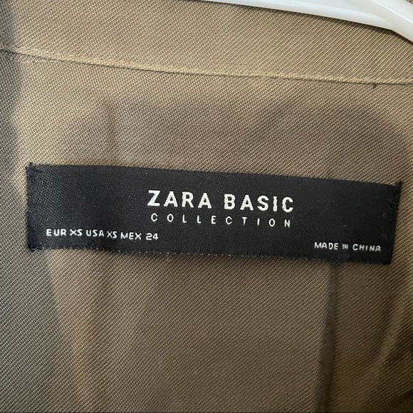 zara women xs olive green Military jacket Full Zip - Picture 3 of 9